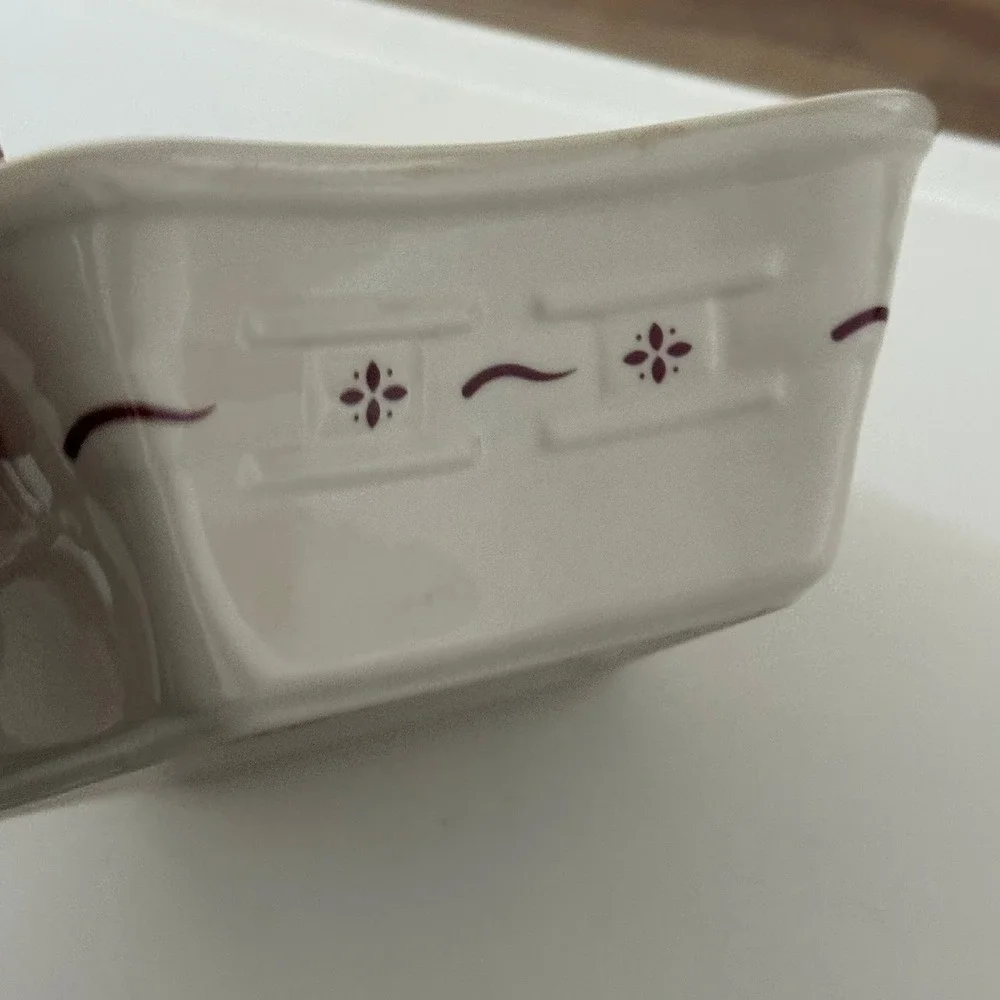 Longaberger Pottery‎ Star Shaped Bowl Woven Traditions Burgundy Oven Dishwasher